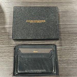 Allen Edmonds, Essex 5 slot card case, black cowhide leather, American made RFID